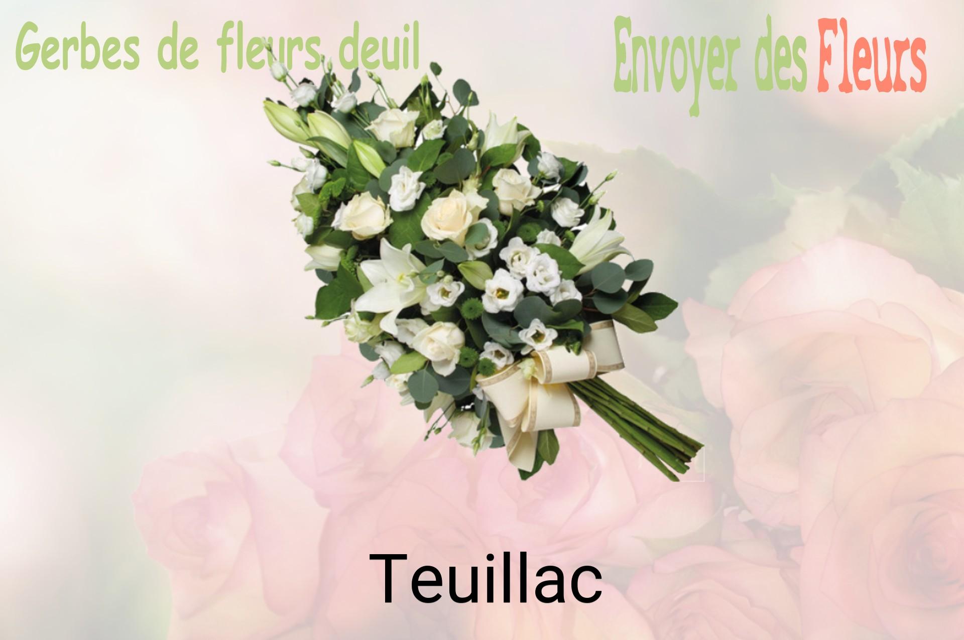 Gerbe de fleurs de deuil livrée à Teuillac